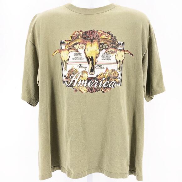 Perry Ellis America graphic tshirt Y2K vintage - Picture 1 of 4